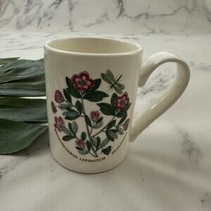 Portmeirion Botanic Garden Rhododendron Floral Coffee Mug White Pink Cup